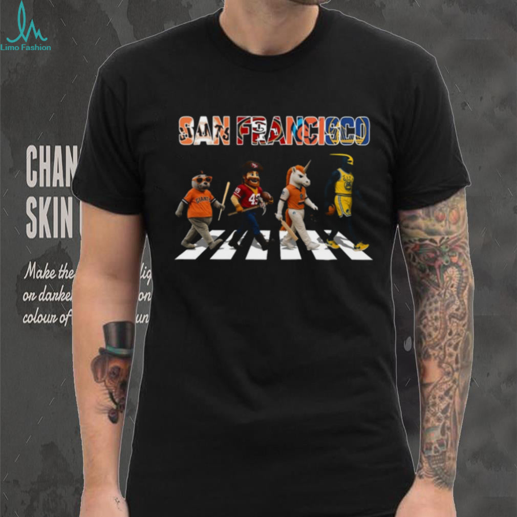 San Francisco Sports Teams Mascots Abbey Road Crossing Giants 49ers Warriors T Shirt