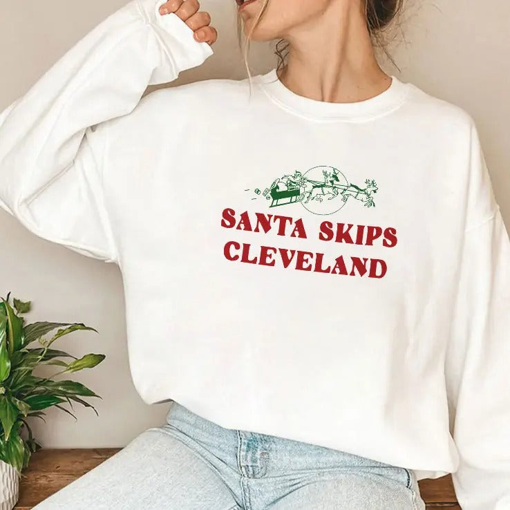 Santa Skips Cleveland T Shirt