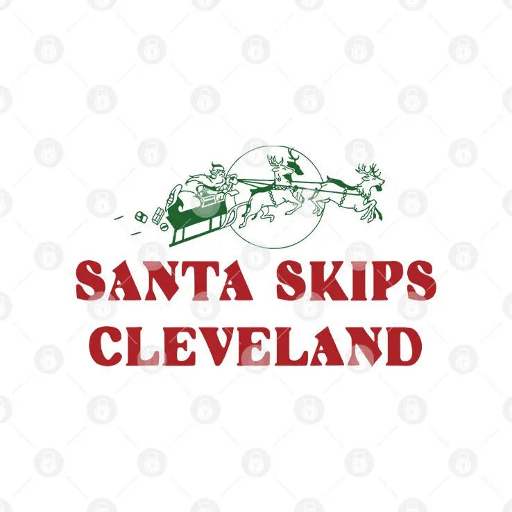 Santa Skips Cleveland T Shirt