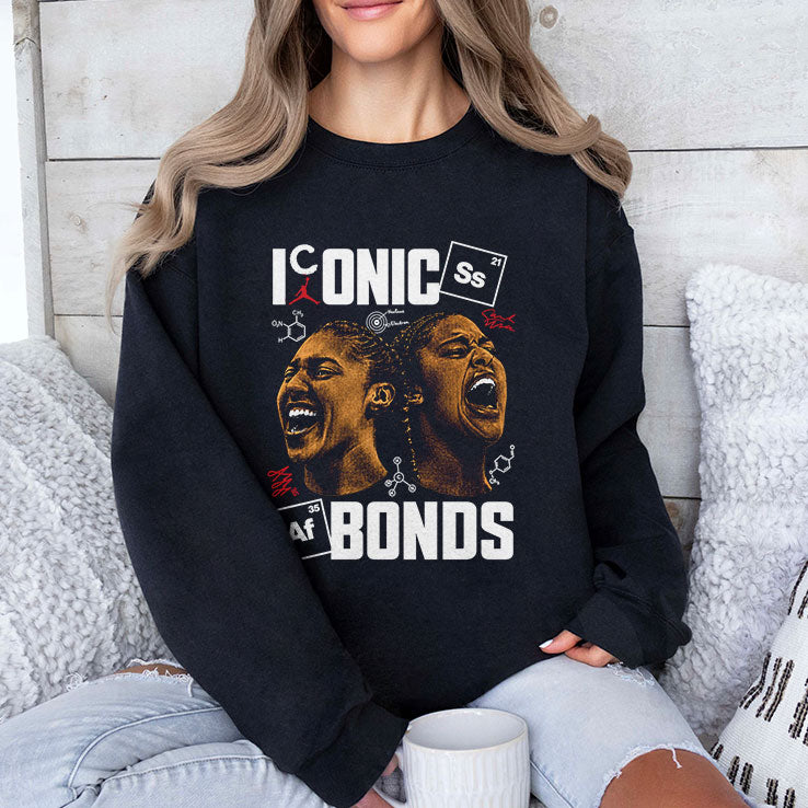 Sarah Strong And Azzi Fudd UConn Huskies Basketball Iconic Bonds T Shirt