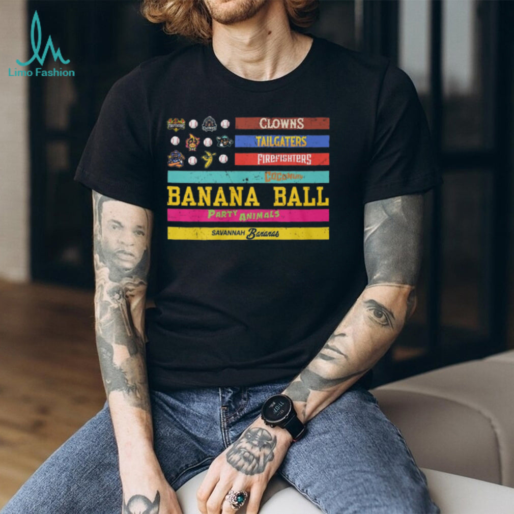 Savannah Bananas Banana Ball Team Logos American Flag T Shirt
