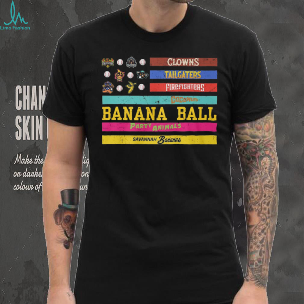 Savannah Bananas Banana Ball Team Logos American Flag T Shirt