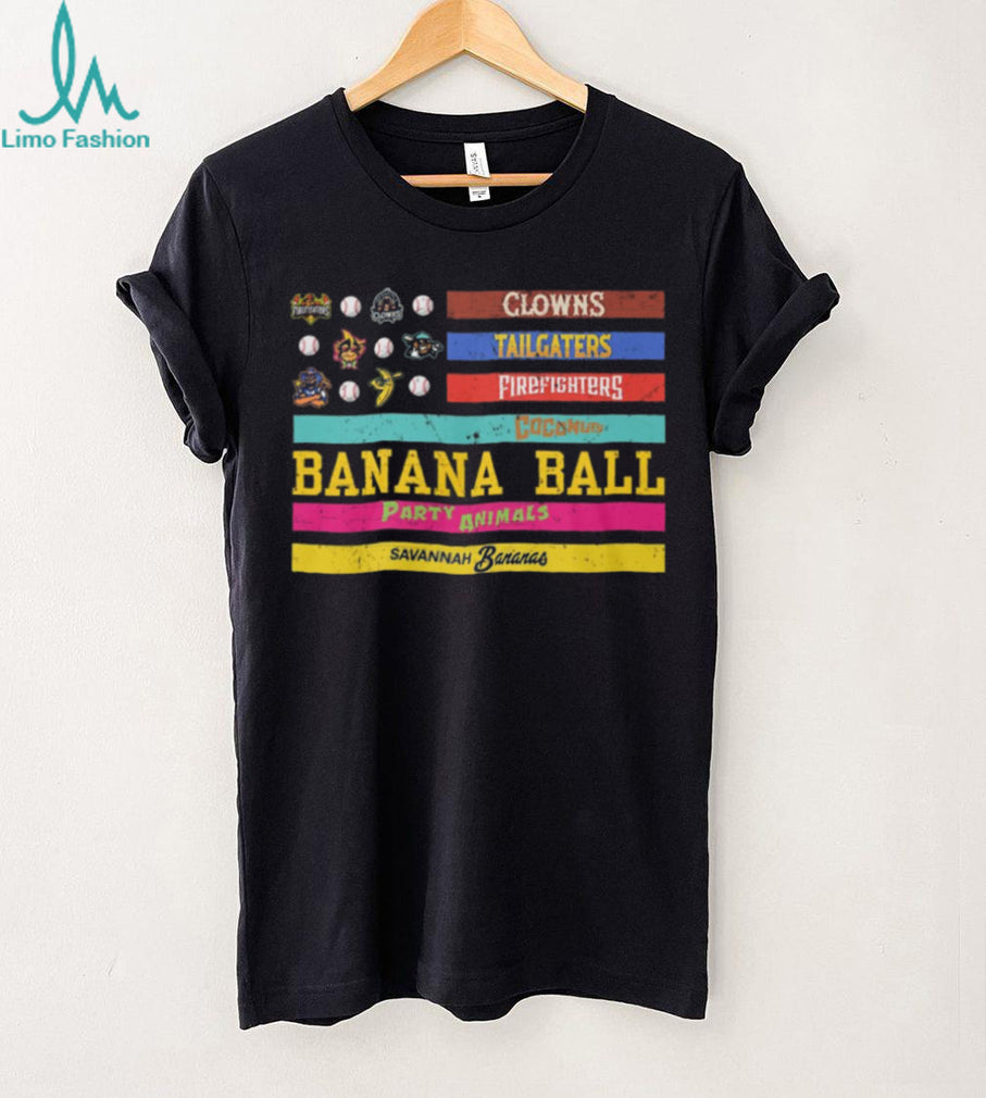 Savannah Bananas Banana Ball Team Logos American Flag T Shirt