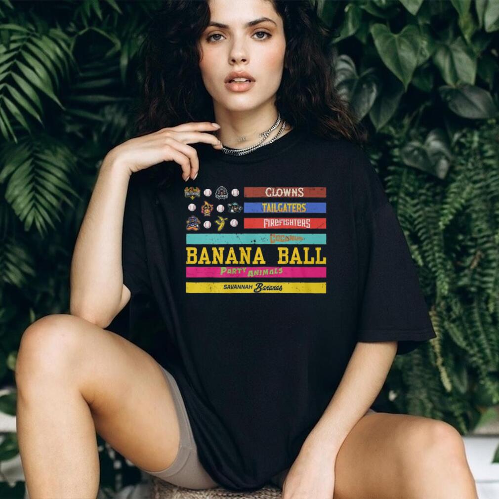 Savannah Bananas Banana Ball Team Logos American Flag T Shirt