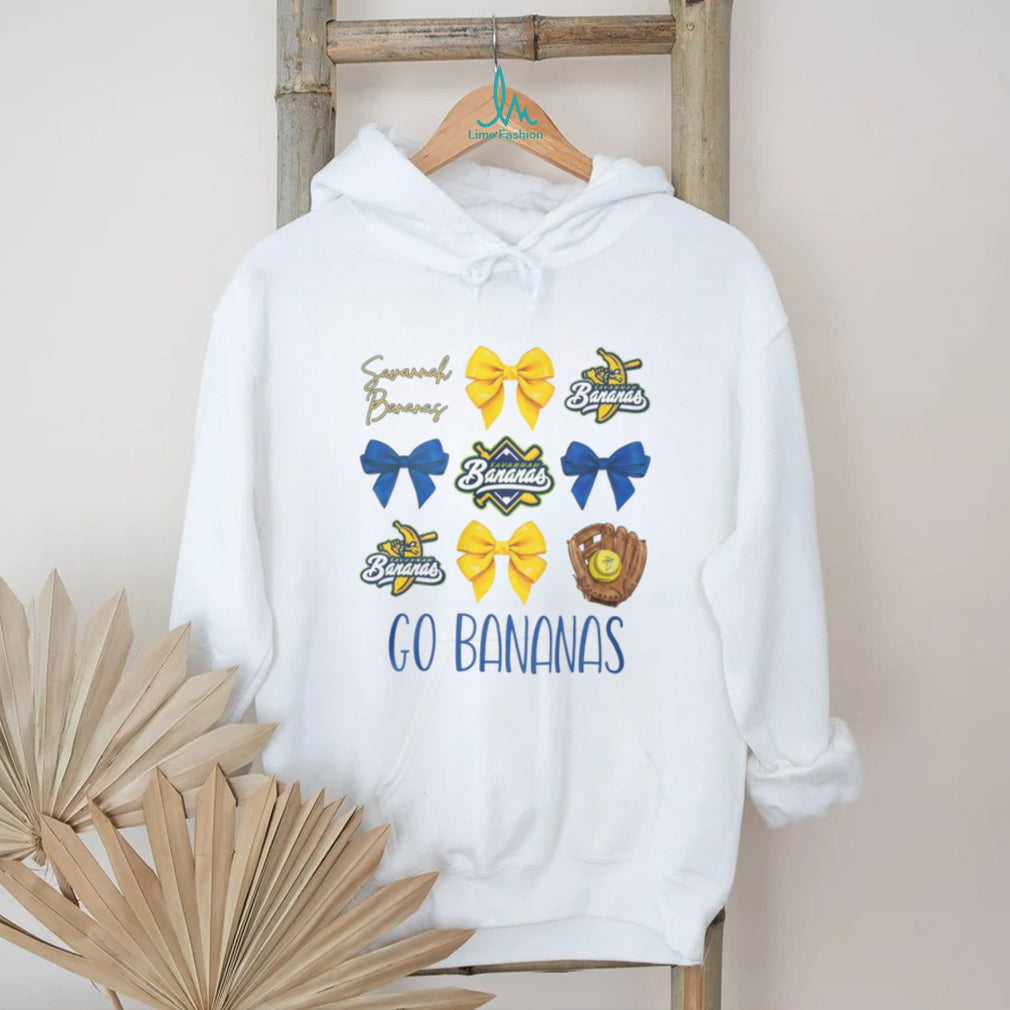 Savannah Bananas Go Bananas Coquette Bow Baseball Graphic T Shirt