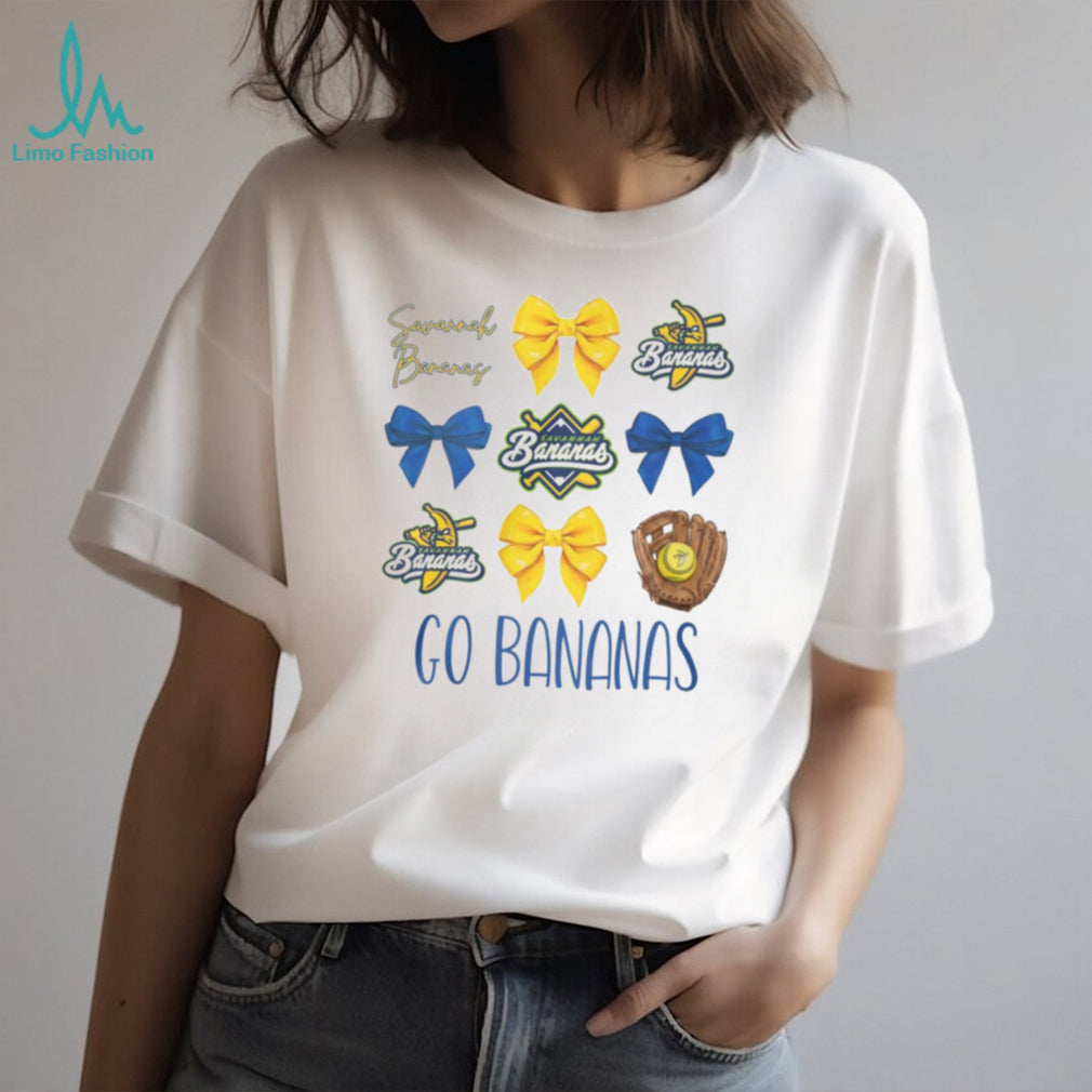 Savannah Bananas Go Bananas Coquette Bow Baseball Graphic T Shirt