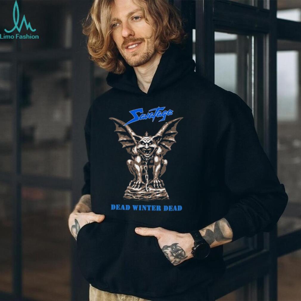 Savatage Dead Winter Dead Chained Gargoyle Blue Logo T Shirt