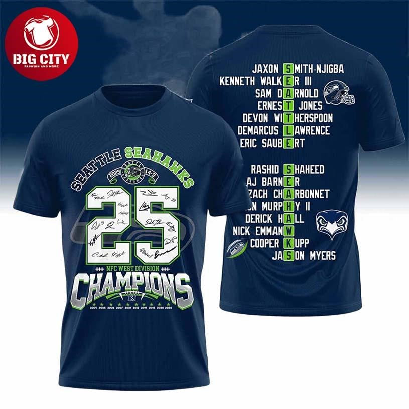 Seahawks NFC West Division Champs 2026 Print Two Sided Shirt