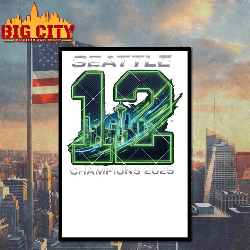 Seattle 12 Skyline Champions 2025 Shirt