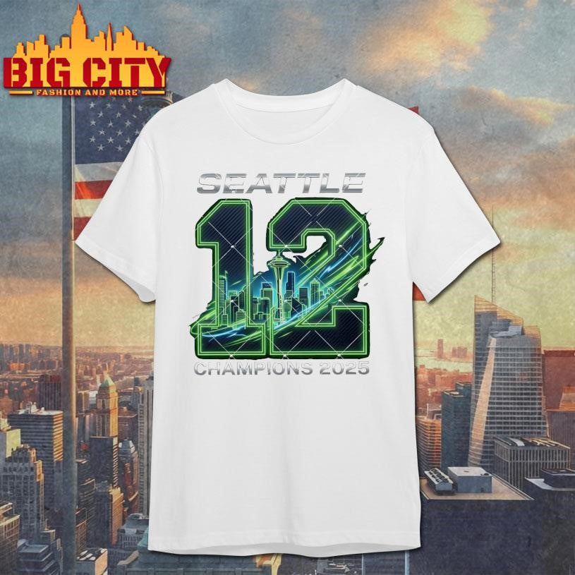Seattle 12 Skyline Champions 2025 Shirt