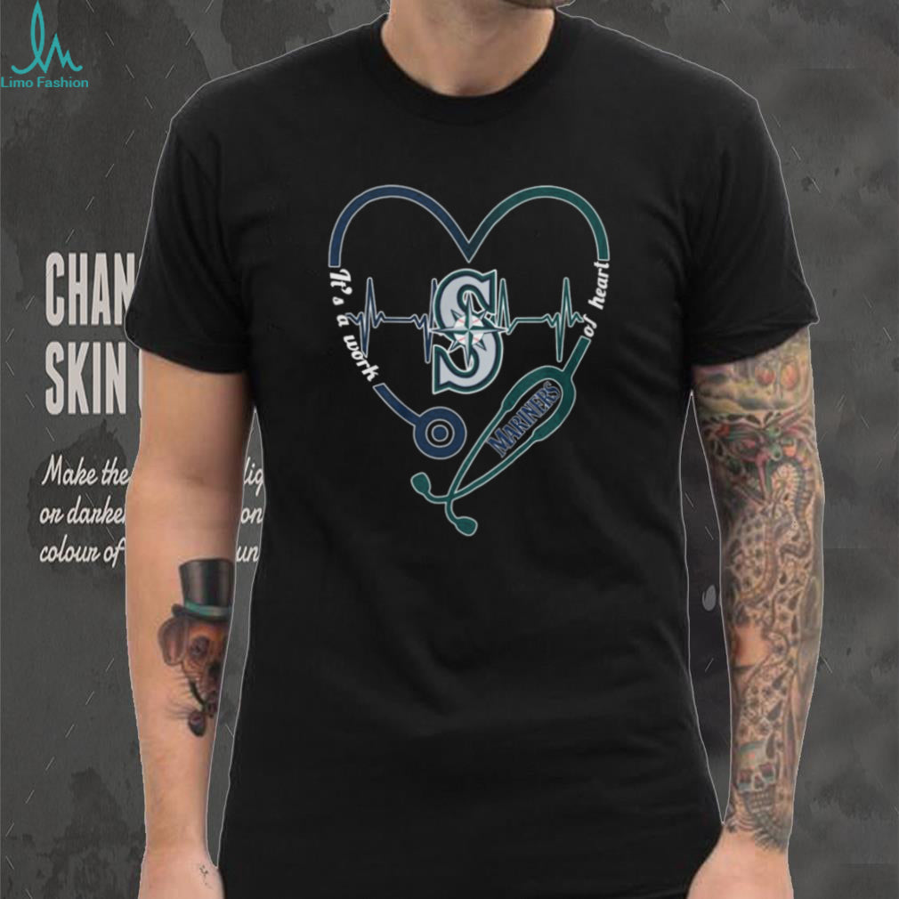 Seattle Mariners Baseball Heartbeat Stethoscope Nurse Appreciation T Shirt