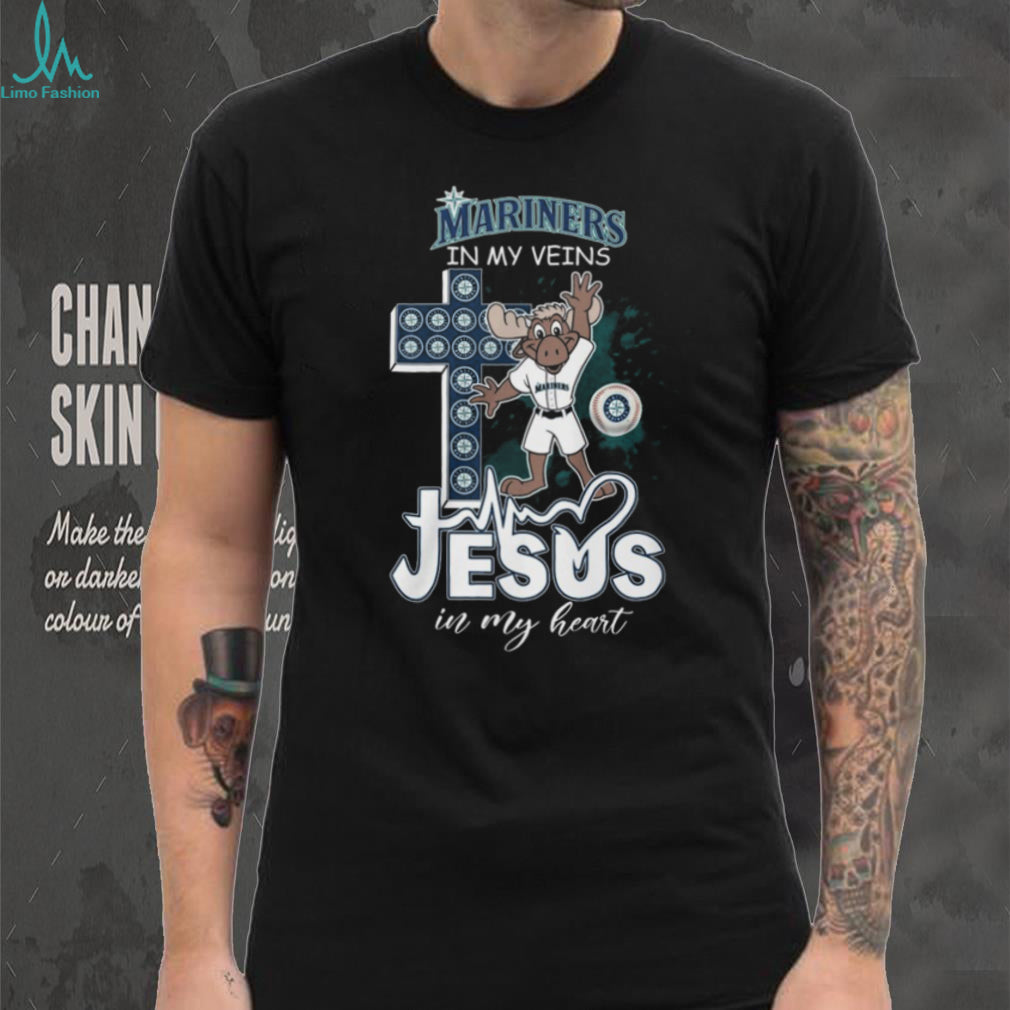 Seattle Mariners Faith Baseball Cross Jesus In My Heart Shirt