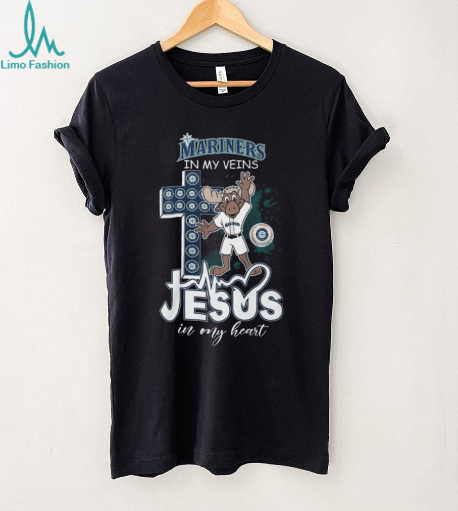 Seattle Mariners Faith Baseball Cross Jesus In My Heart Shirt