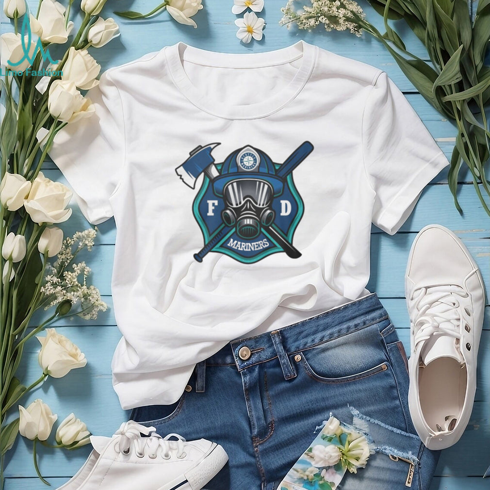 Seattle Mariners Firefighter FD First Responder Baseball Fans Vintage Men Women White T Shirt