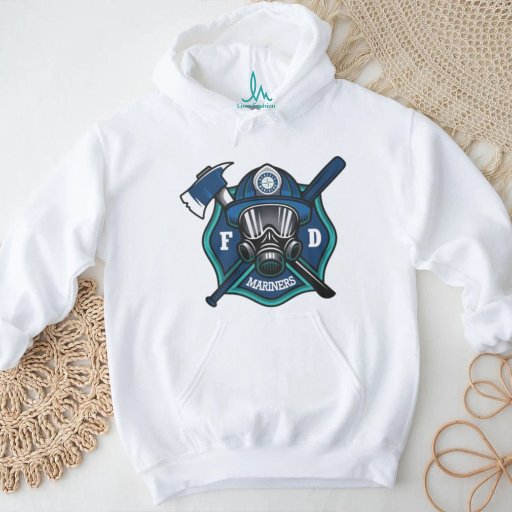 Seattle Mariners Firefighter FD First Responder Baseball Fans Vintage Men Women White T Shirt