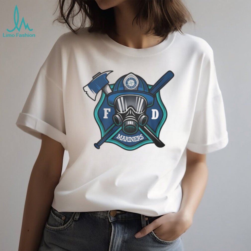 Seattle Mariners Firefighter FD First Responder Baseball Fans Vintage Men Women White T Shirt