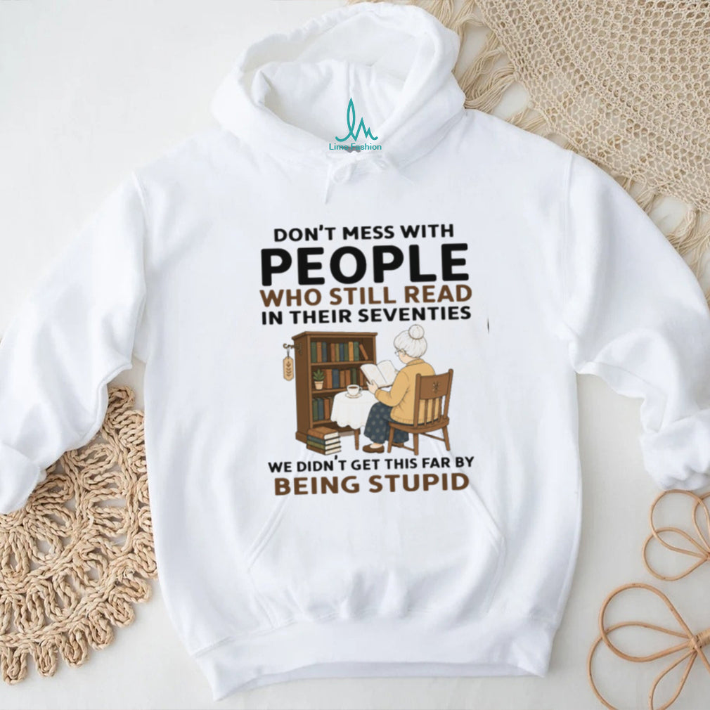 Senior Citizen Bookworm Reading in Her Seventies Funny Sarcastic Reader Shirt
