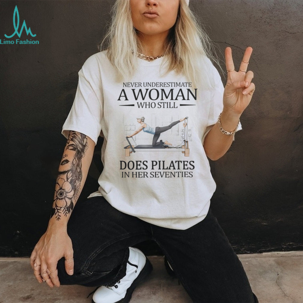 Senior Woman Pilates Reformer Seventies Fitness Health T Shirt