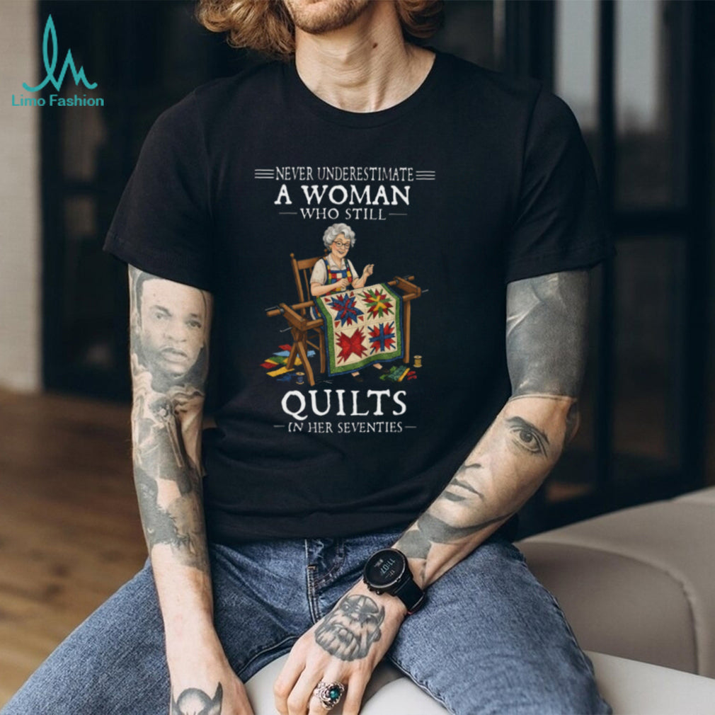 Senior Woman Quilting Seventies Hobby Craft Shirt