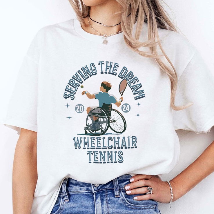 Serving The Dream Wheelchair Tennis Paralympics 2024 Shirt