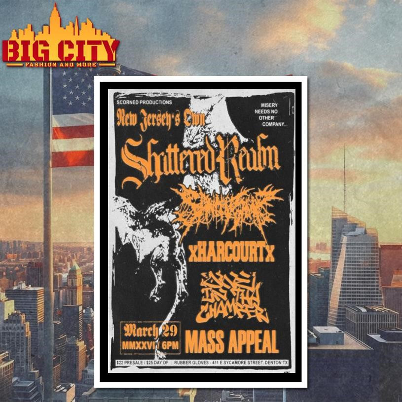 Shattered Realm Denton, TX March 29 2026 Concert Poster Shirt