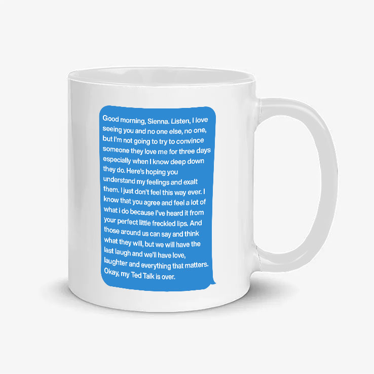 Shep Rose Text To Sienna Mug