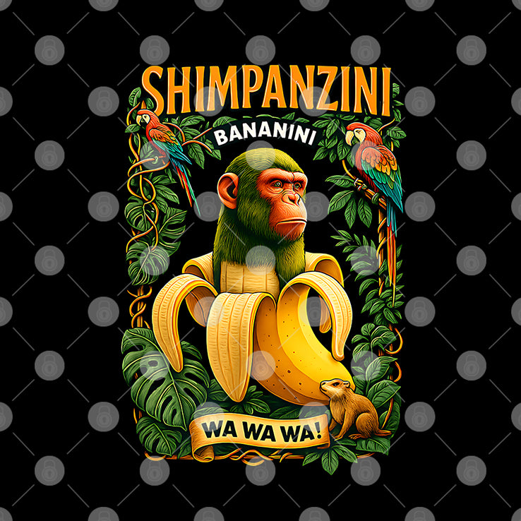 Shimpanzini Bananini Banana Monkey Meme Italian Brainrot T Shirt