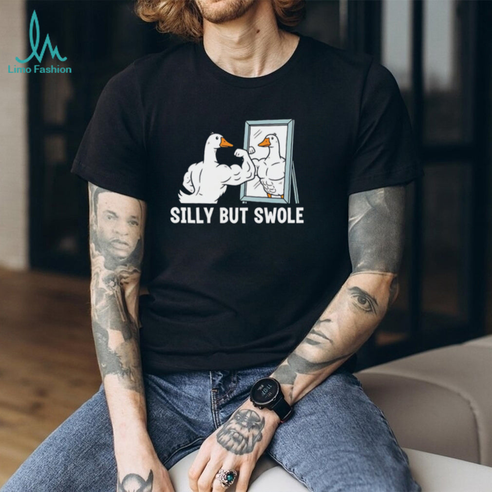 Silly But Swole Muscle Duck Gym Fitness Humor Retro Workout Men Women T Shirt