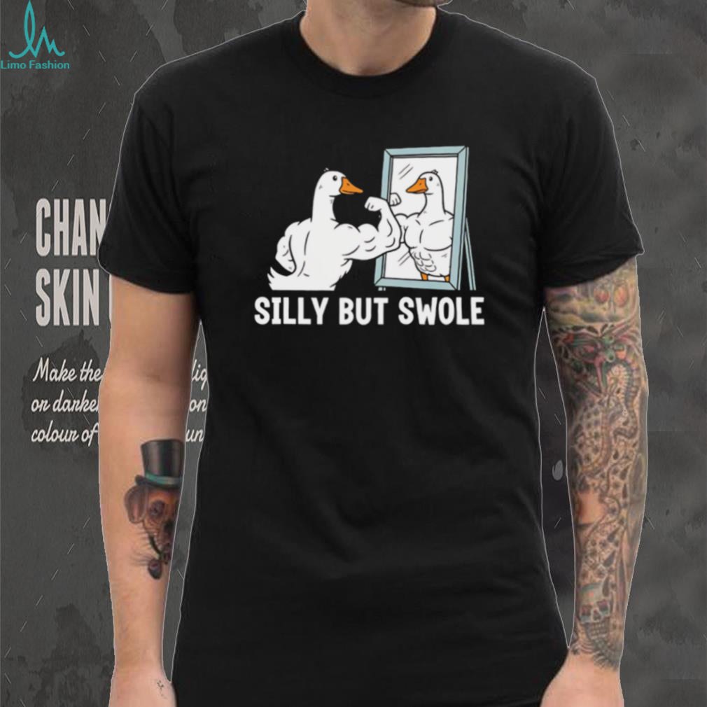 Silly But Swole Muscle Duck Gym Fitness Humor Retro Workout Men Women T Shirt