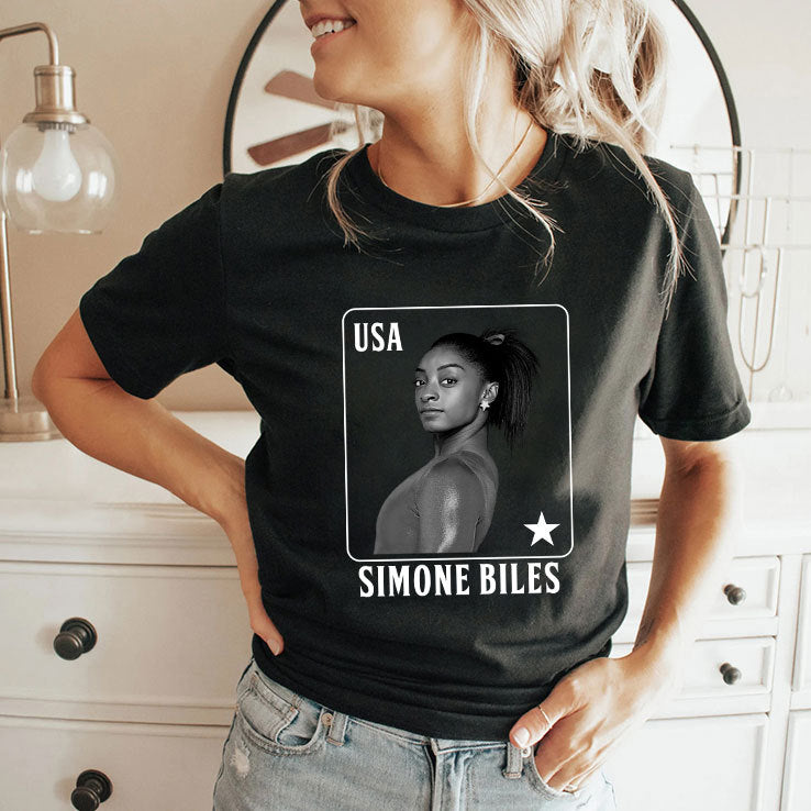 Simone Biles Gymnastics Playing Card USA T Shirt