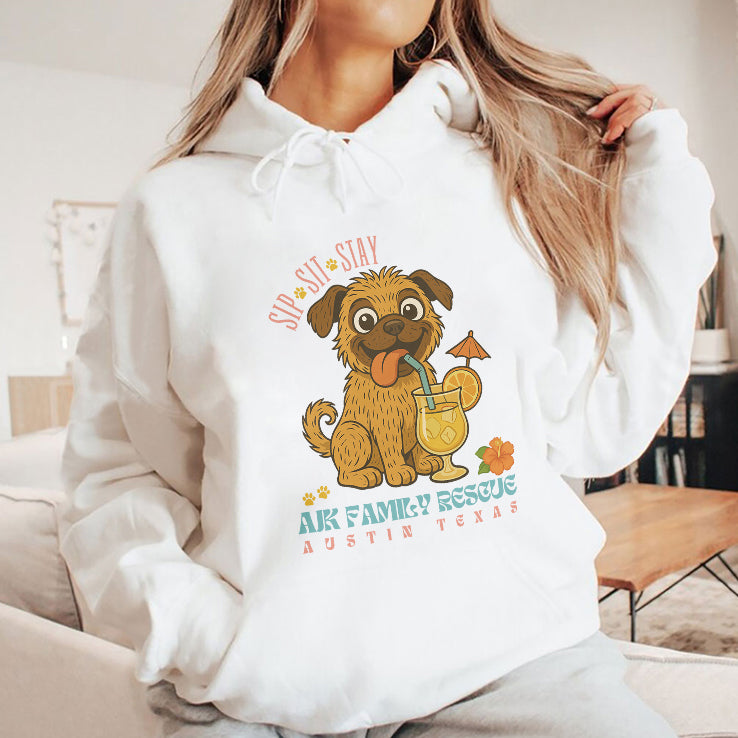Sip Sit Stay AJK Family Rescue Austin Texas Shirt