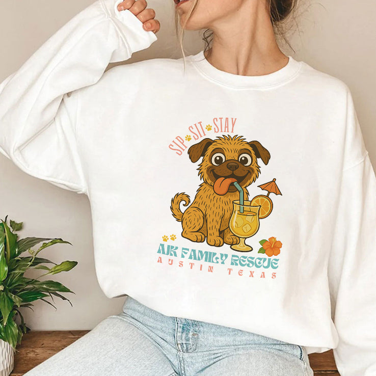 Sip Sit Stay AJK Family Rescue Austin Texas Shirt