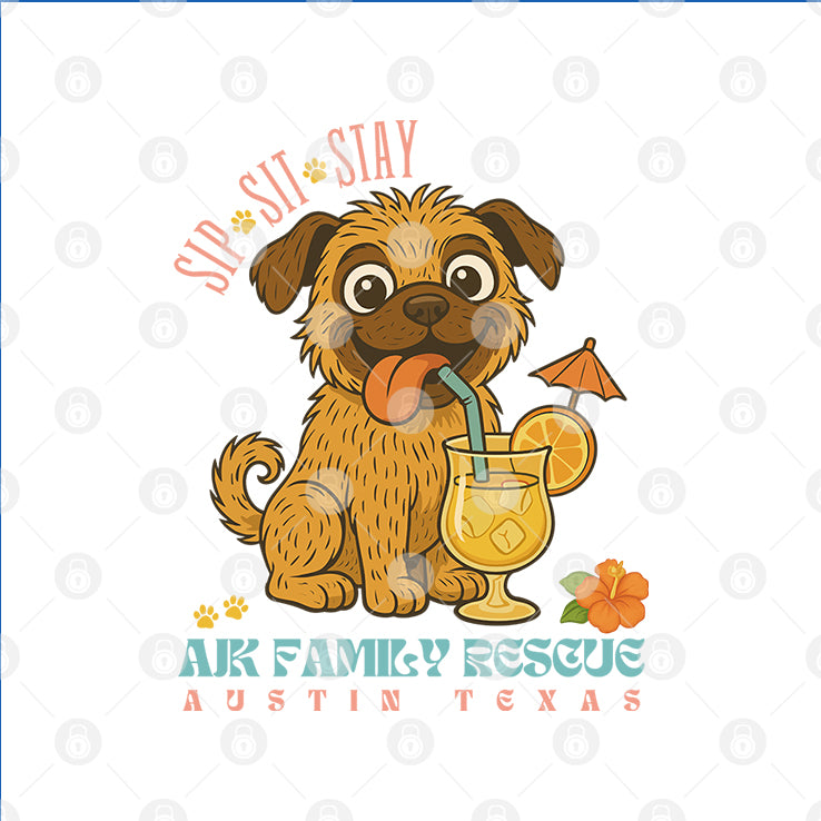 Sip Sit Stay AJK Family Rescue Austin Texas Shirt