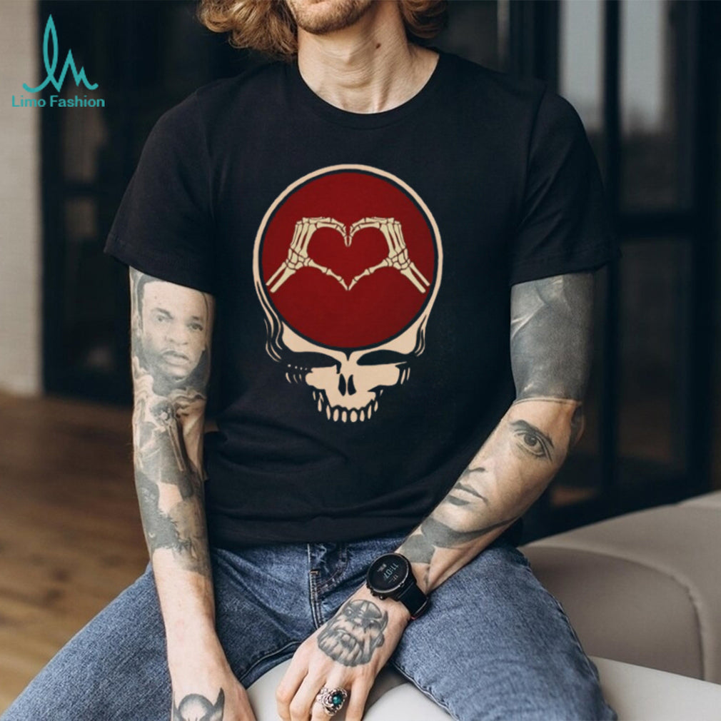 Skeleton Hands Heart Steal Your Face Grateful Dead Tribute Shirt
