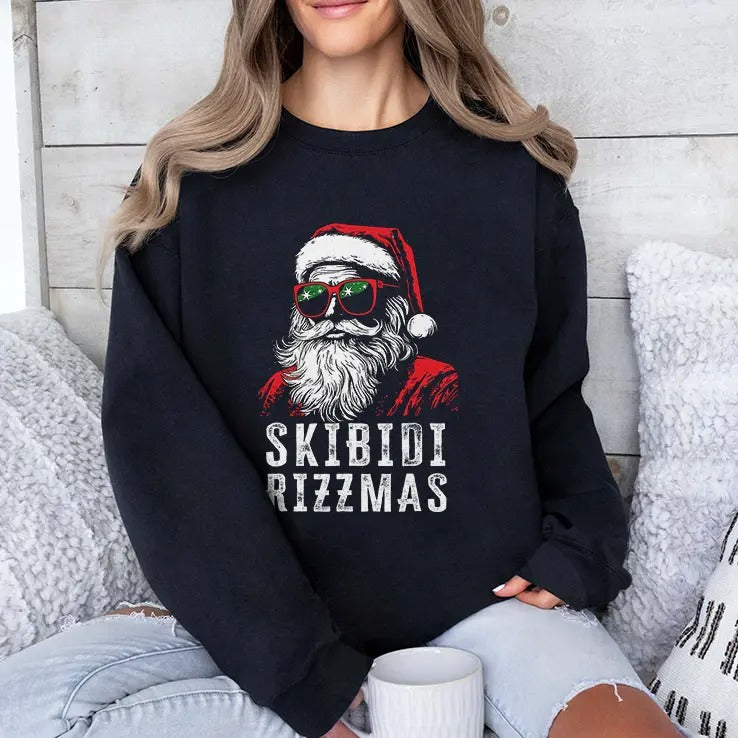 Skibidi Rizzmas Christmas Rizz Santa Claus T Shirt
