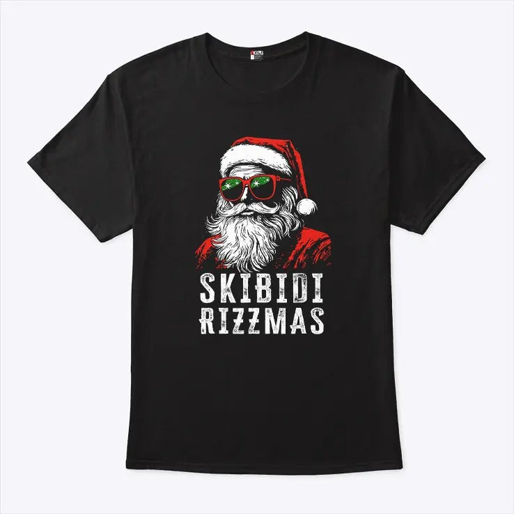 Skibidi Rizzmas Christmas Rizz Santa Claus T Shirt
