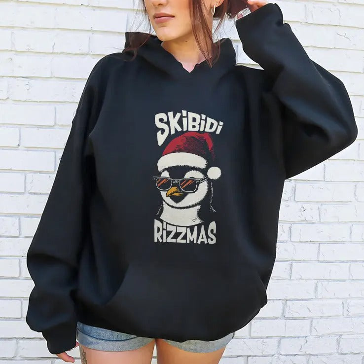 Skibidi Rizzmas Gen Alpha Slang Christmas Penguin T Shirt