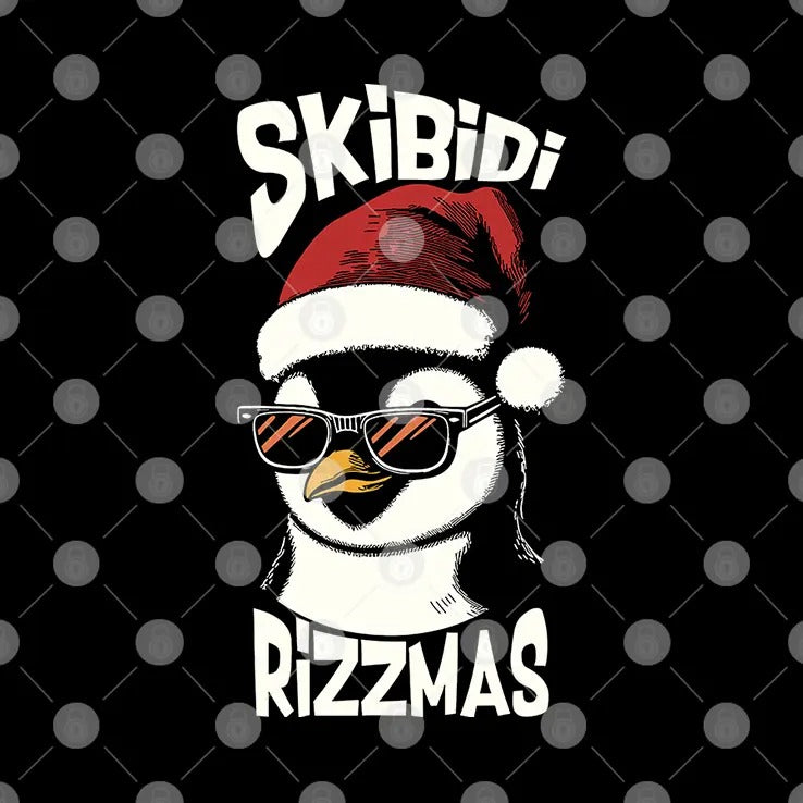 Skibidi Rizzmas Gen Alpha Slang Christmas Penguin T Shirt