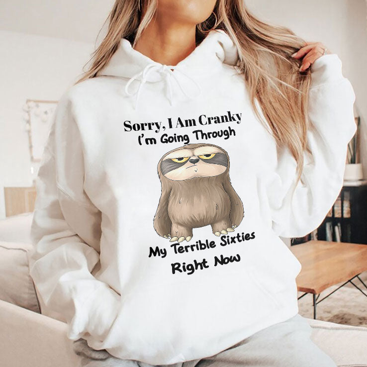 Sloth Sorry I Am Cranky I’m Going Through My Terrible Sixties Right Now Shirt