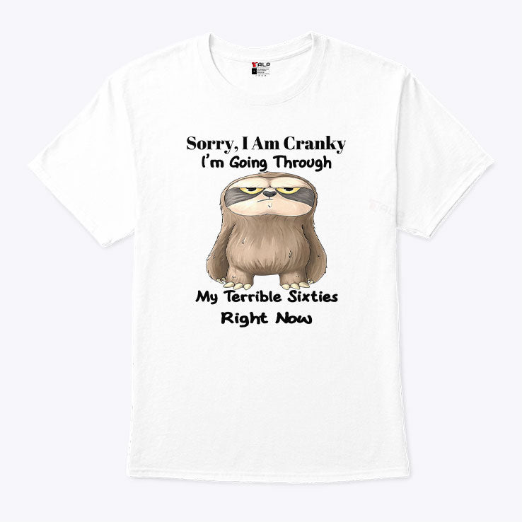 Sloth Sorry I Am Cranky I’m Going Through My Terrible Sixties Right Now Shirt