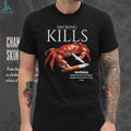 Smoking Kills Red Crab Holding Cigarette Graphic T Shirt
