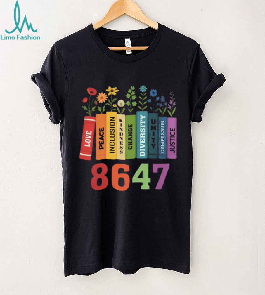 Social Justice Kindness Diversity Books Floral Graphic T Shirt