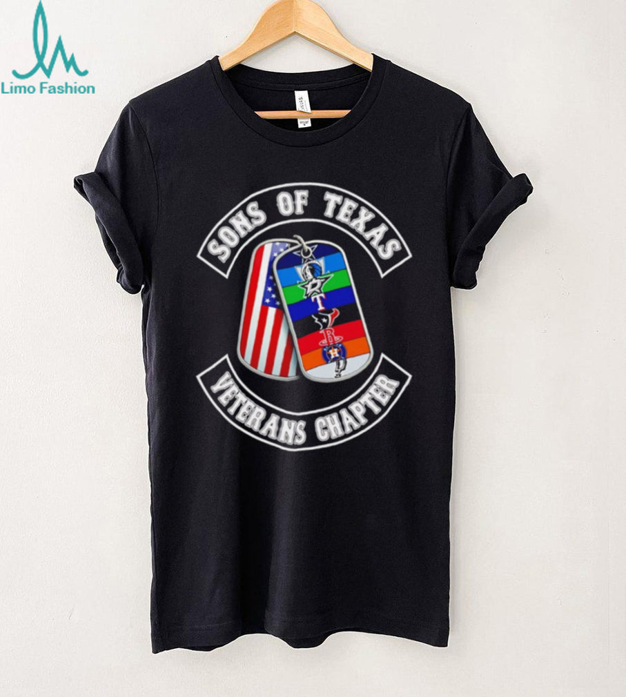 Sons Of Texas Veterans Chapter USA Flag Dog Tags T Shirt