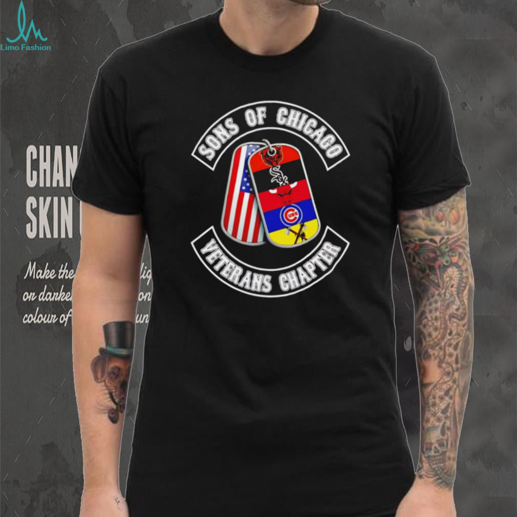 Sons of Chicago Veterans Chapter Illinois Sports Teams Dog Tags T Shirt