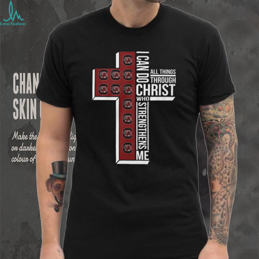 South Carolina Gamecocks “I Can Do All Things Through Christ” Cross T Shirt