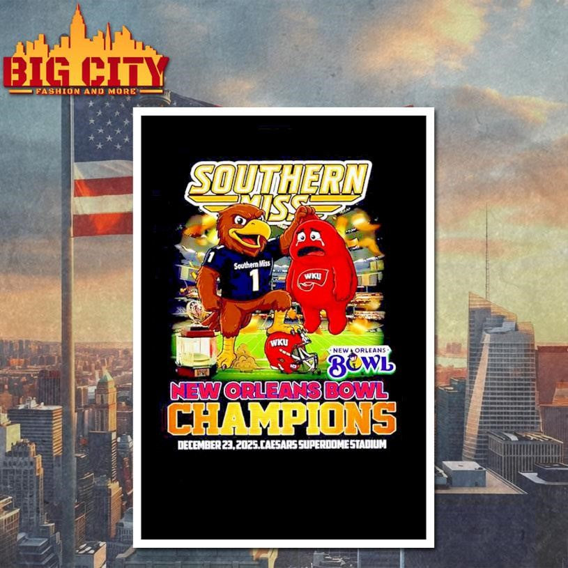 Southern Miss beat Western Kentucky 2026 New Orleans Bowl Champions mascot Shirt