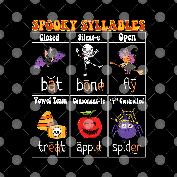 Spooky Syllables Teacher Funny Halloween Shirt