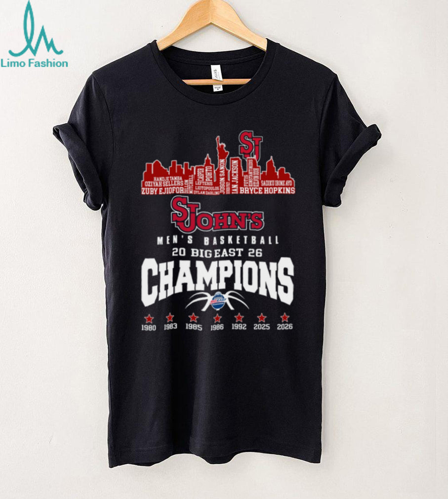 St. John’s Red Storm Men’s Basketball 2026 Big East Champions Skyline T Shirt