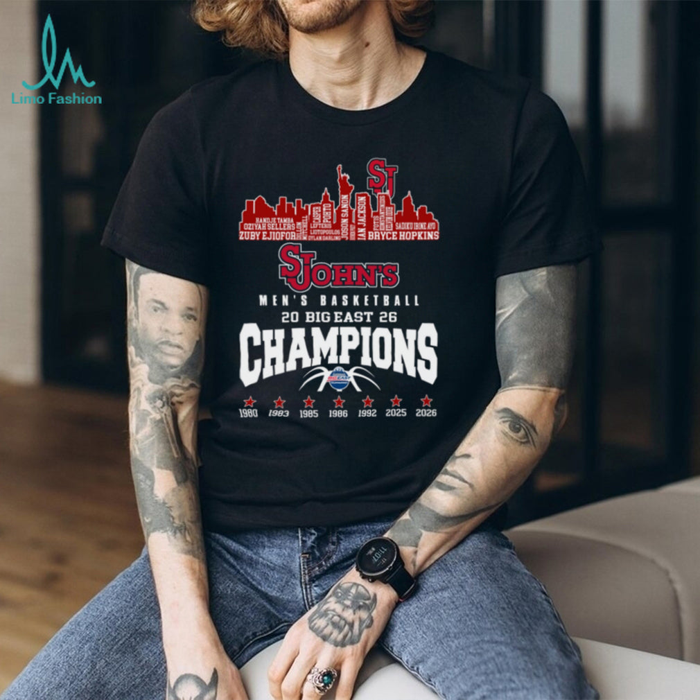 St. John’s Red Storm Men’s Basketball 2026 Big East Champions Skyline T Shirt