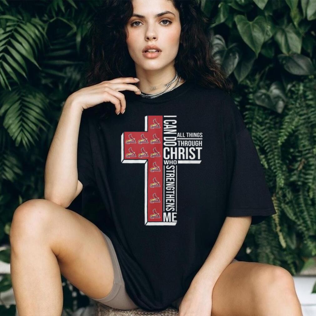 St. Louis Cardinals Baseball Cross “I Can Do All Things Through Christ” T Shirt